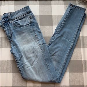 blue denim skinny jeans